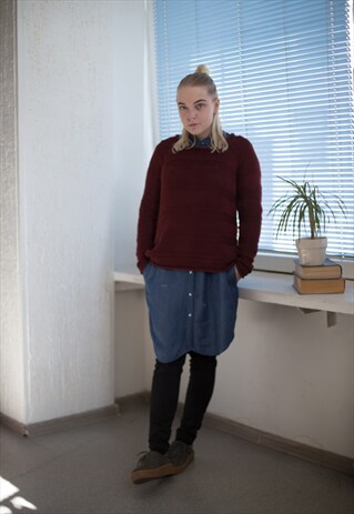 VINTAGE 90'S DEEP BURGUNDY JUMPER