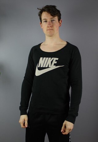 VINTAGE NIKE SWEATSHIRT IN BLACK WITH PRINTING