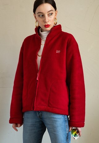 90S VINTAGE RED GAP FLEECE . UNISEX