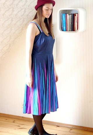 NAVY STRIPED DRESS WITH STRAPS