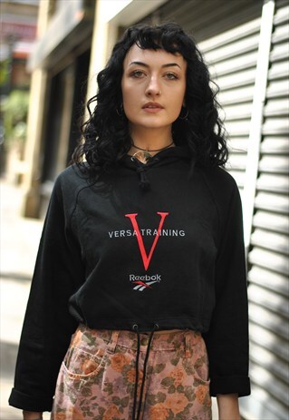 VINTAGE 90S REEBOK CROPPED HOODIE