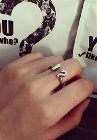 TITANIUM STEELE EXCLAMATION MARK RING IN SILVER
