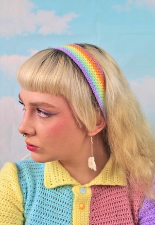 CROCHET PASTEL RAINBOW PRIDE HEADBAND