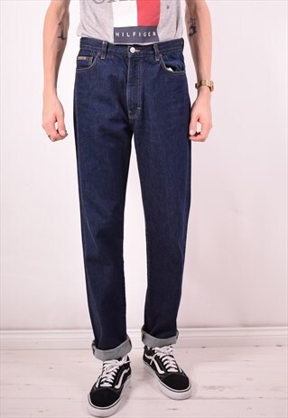CALVIN KLEIN MENS VINTAGE JEANS W33 L33 BLUE 90S