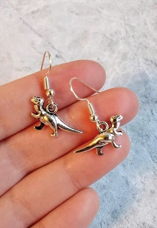 MINI DINOSAUR EARRINGS SILVER