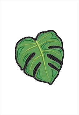 Embroidered Monstera Leaf iron on patch / sew on patches