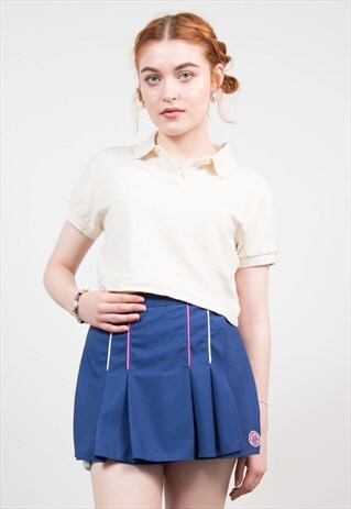 VINTAGE 90'S CREAM FILA CROPPED POLO SHIRT