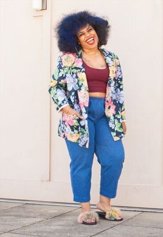 VINTAGE 80S OVERSIZED FLORAL BLAZER