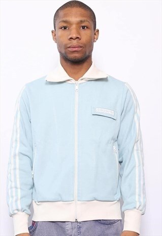 VINTAGE ADIDAS LOGO TRACK TOP JACKET BLUE