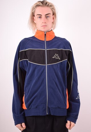 KAPPA MENS VINTAGE VELVET TRACKSUIT TOP JACKET LARGE 90S