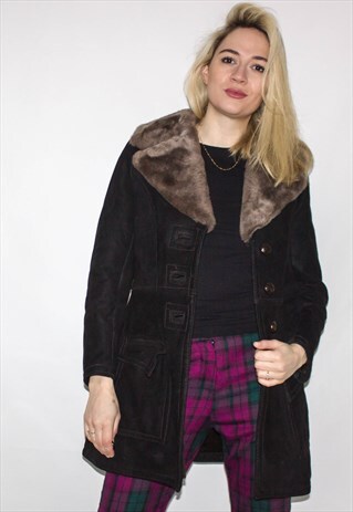 VINTAGE 70'S SHEARLING SUEDE WINTER COAT