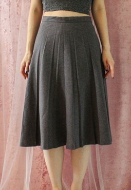 Vintage Skirt Basic Style Grey S B702