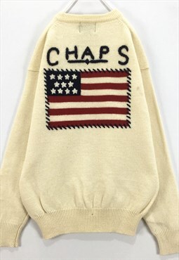 Cream Chaps Ralph Lauren wool knitwear Jumper Y2k