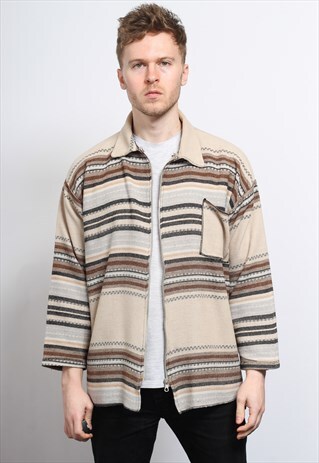VINTAGE AZTEC PATTERNED SHIRT