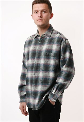 90S VINTAGE OLDSCHOOL CHECKERED COTTON SHIRT 16370