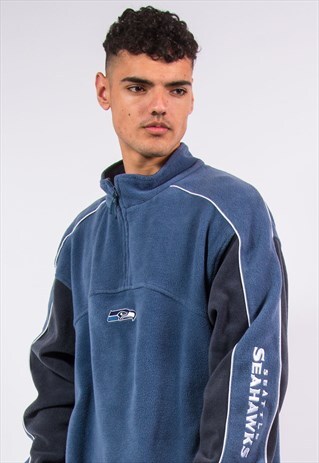 NFL SEATTLE SEAHAWKS 1/4 ZIP FLEECE SWEATSHIRT