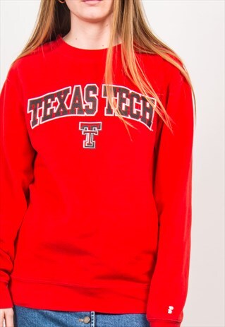 VINTAGE 90'S RED TEXAS TECH COLLEGE SWEATSHIRT