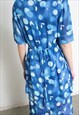 VINTAGE 90S FLORAL DRESS BLUE