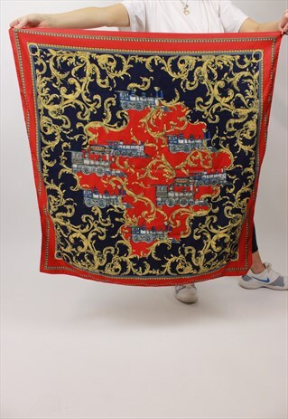 VINTAGE CLASSIC TRAIN PATTERNED SCARF