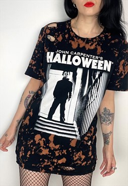 Michael Myers Halloween Bleached custom horror t-shirt
