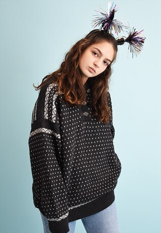 80'S RETRO NORDIC FAIR ISLE CHRISTMAS KNIT JUMPER