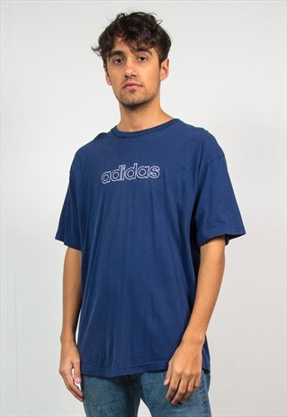 VINTAGE 90S ADIDAS T-SHIRT EMBROIDERED SPELL OUT