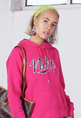 VINTAGE NIKE HOT PINK EMBROIDERED HOODIE