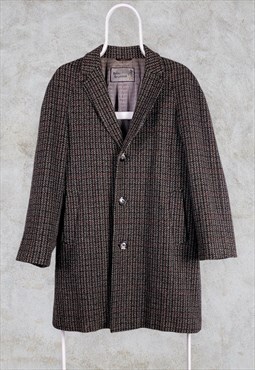 Vintage Beau Brummel Wool Overcoat Wool Herringbone Small