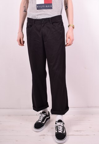 CALVIN KLEIN MENS VINTAGE TROUSERS W32 L30 BLACK 90S