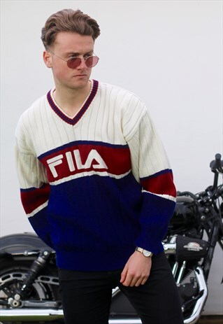 FILA USA VINTAGE 90S KNITTED JUMPER