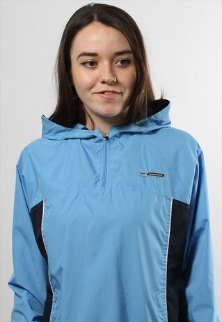 VINTAGE REEBOK BABY BLUE 1/4 ZIP WINDBREAKER