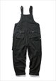 CARGO POCKET DUNGAREES HIGH QUALITY WORK WEAR OVERALLS BLACK