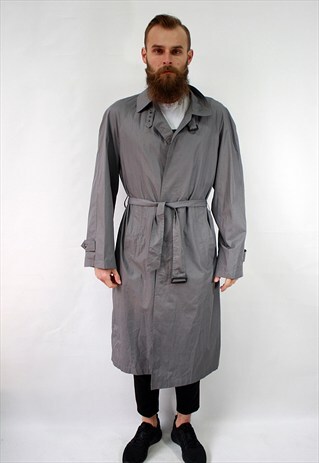VINTAGE 80'S CLASSIC GREY DUSTER COAT