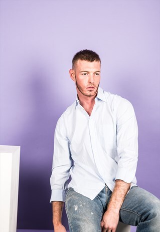 VINTAGE CHRISTIAN DIOR SHIRT IN BLUE WITH LONG-SLEEVES