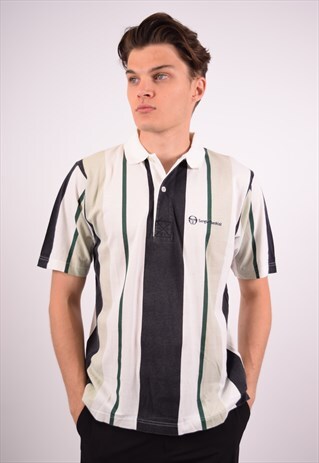 VINTAGE SERGIO TACCHINI POLO SHIRT STRIPES MULTI