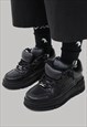 GOTHIC HIGH TOPS GRUNGE SKATER SHOES PUNK TRAINERS BLACK