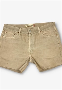 Vintage Levi's 505 Cut Off Denim Shorts Beige W36 BV20358