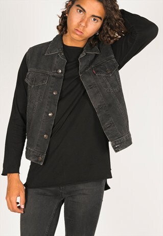 VINTAGE 80S LEVIS DENIM WAISTCOAT / R349