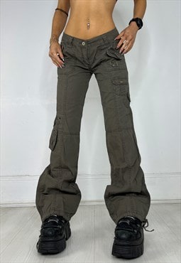 Vintage Y2k Cargo Pants Low Rise Khaki Lightweight Grunge