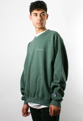 CHAMPION ROUND NECK SWEATSHIRT SWEATER GREEN