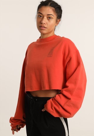 VINTAGE ADIDAS CROPPED PRINTED SWEATSHIRT