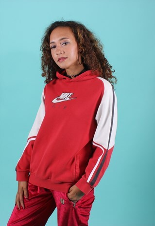 VINTAGE NIKE AIR RED AND WHITE HOODIE