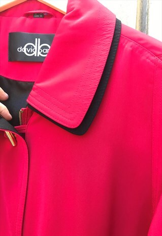 VINTAGE 90'S DAVID BARRY OVERSIZED RED PARKA COAT