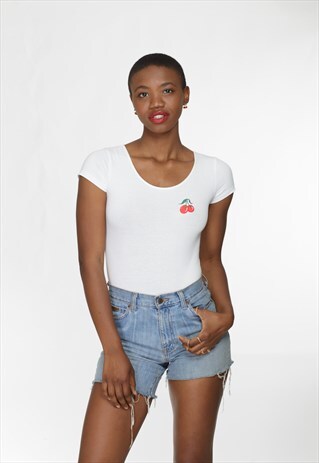 CHERRY SEXY BODYSUIT WHITE