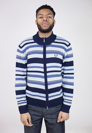 VINTAGE 90S FRED PERRY ZIP-UP KNIT JUMPER