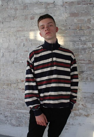 VINTAGE RALPH LAUREN 1/4 ZIP STRIPED JUMPER