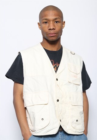 VINTAGE LEVIS UTILITY GILET VEST WHITE