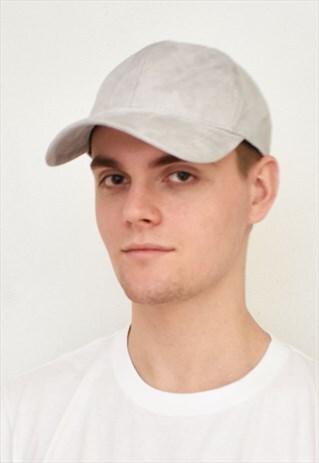 GREY FAUX SUEDE CAP