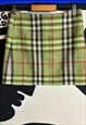VINTAGE BURBERRY GREEN CHECKED SKIRT