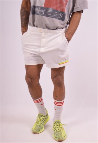 DIADORA MENS VINTAGE SHORTS W34 WHITE 90S